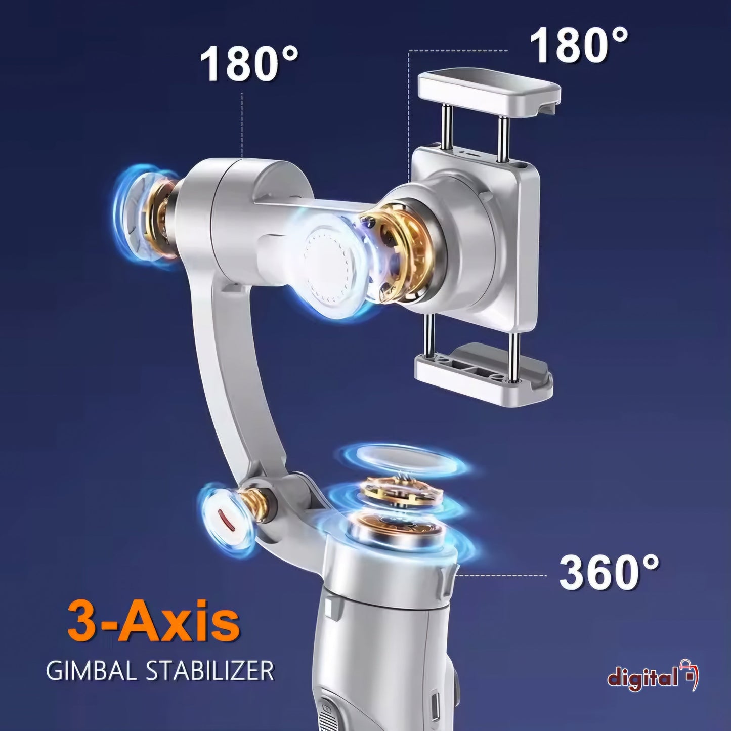 Merak One M1 - Stabilisateur à 3 Axes pour Téléphone