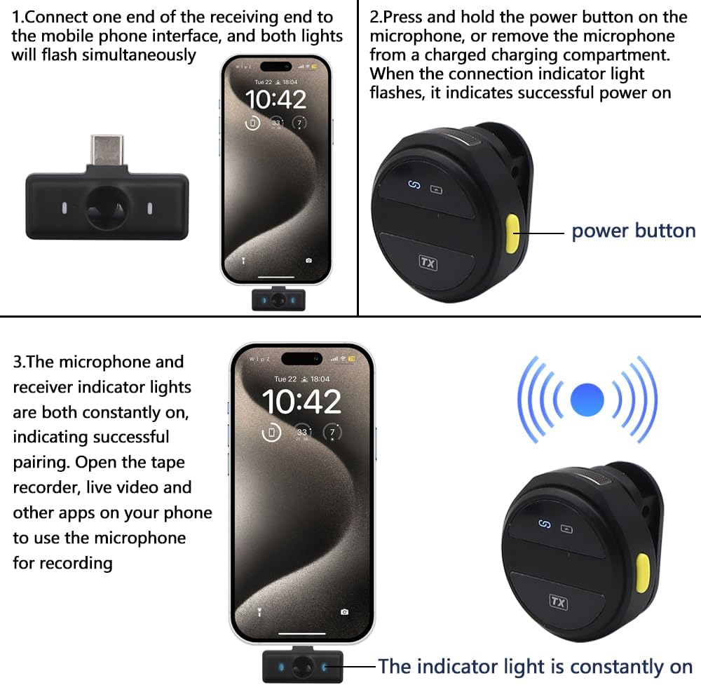SX21 - Micro Cravate sans Fil pour Téléphone Android & iPhone