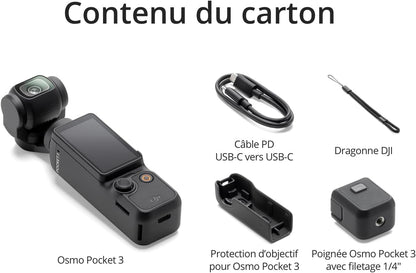 DJI Osmo Pocket 3 – Caméra portable avec Stabilisation à 3 axes – 4K